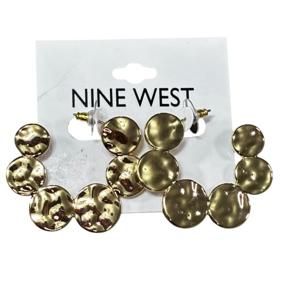 Nine West Gold-Tone Circle Drop Earrings - Picture 1 of 2